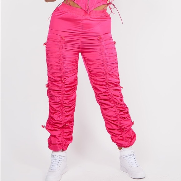 Pink Shell Toggle Ruched Joggers | Poshmark